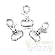 Bag Clasps Lobster Swivel Trigger Clips Snap Hook, for 20 mm strapping, AOQ, Nickel