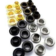 3mm steel eyelets with washers in silver, black, gold, antique brass, A4E