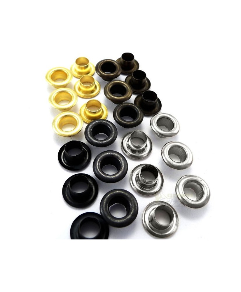 3mm steel eyelets with washers in silver, black, gold, antique brass, A4E