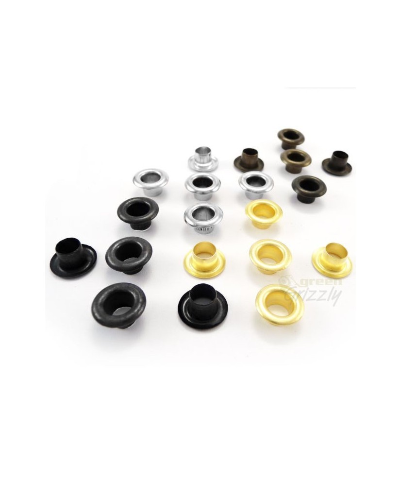 5mm steel eyelets with washers in silver, black, gold, antique brass,, ANV