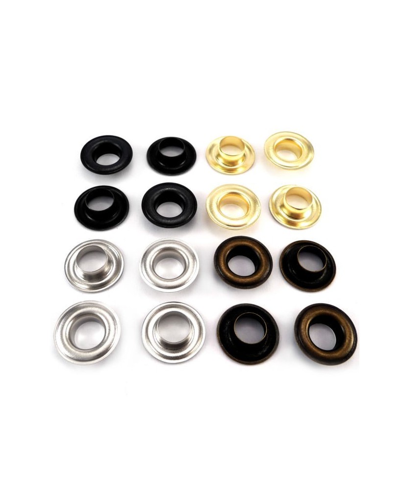 Eyelets size 17 x 29 mm + washers, brass gromets different colors WASHABLE, ANF