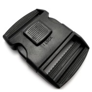 Lockable plastic single adjusting side release buckle for 50 mm webbing, Black,  APG