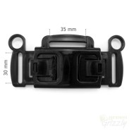 3 way plastic buckle for baby stroller and chairs, for 30 mm webbing, Black, AHJ