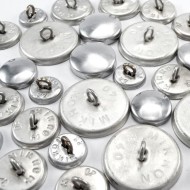 50 sets button blanks for cover buttons, № 20 - 12 mm, metal backs, ANW