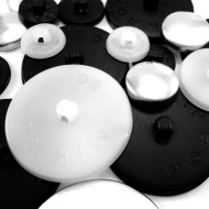 50 sets button blanks for cover buttons, № 18 - 11.5 mm, plastic backs, AB9
