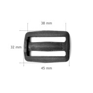 38 mm / 1.5" - plastic DELRIN buckles slider 3 bar slider for webbing strap, AOI