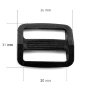 20mm / 0.75" - plastic DELRIN buckle slider 3 bar slider for Webbing strap, AP2