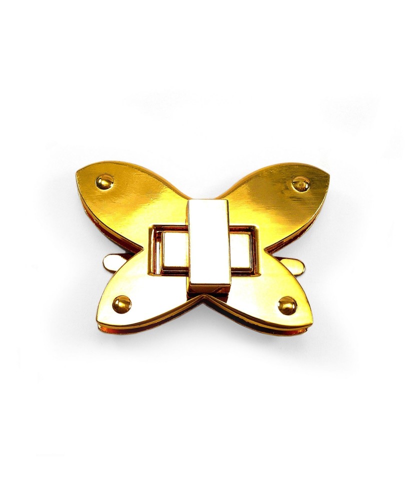 Butterfly Craft Case Clasp Turnlock Bag Purse Belt Twist Lock, Gold, APX