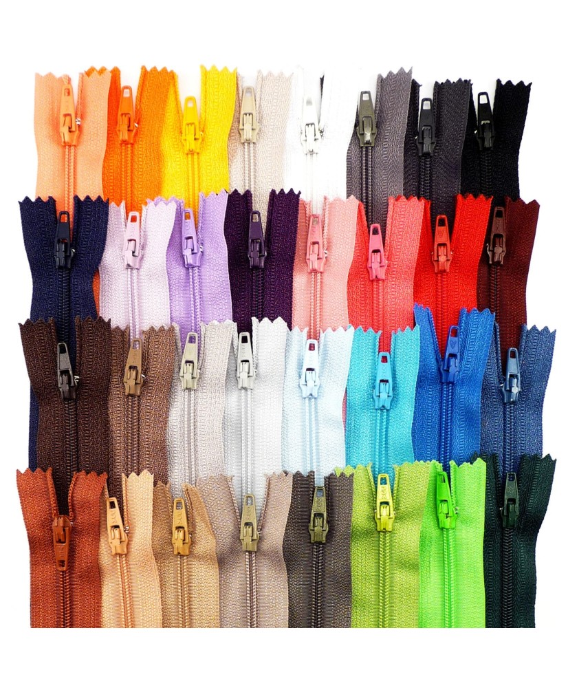 Closed end zip 7" 18 cm for skirt trousers craft in various colours, 5 units,  ARJ