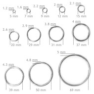 Steel open O rings handbag collar craft 5mm AS9
