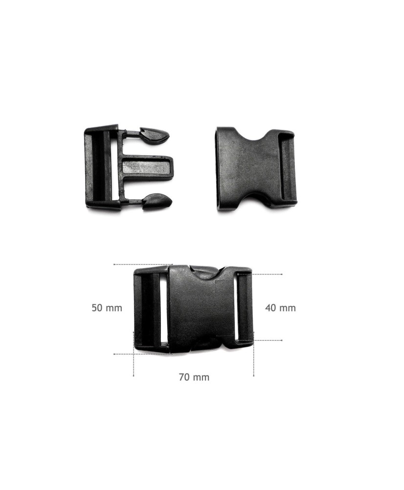 Side Release Buckle with Adjuster - Black Plastic 1 (25mm) - 1 per Pack