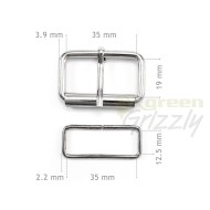 Half roller buckles wire formed and belt loops, different sizes and colours