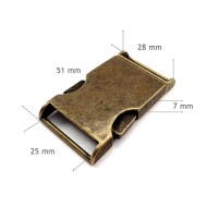 Metal press button release buckles for 30 mm webbing A6Y