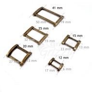 Solid Rectangle Metal Square Ring Belt buckle for webbing 12 15 20 25 30 40 mm