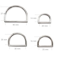 Metal wire formed rectangle ring loops for webbing 17 20 25 40 35 40 50 mm