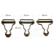 Dungaree Fasteners Clip Brace Buckles in Silver or Antique Bronze