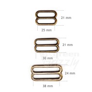 Solid Brass Tri Glides 3 Bar Adjusters 1" ( 25mm ) 1.2" ( 30mm ) 1.5" ( 38mm )