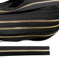 Continuous metal chain zip gold zipping upholstery N5, B1S