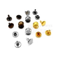 Domed double cap rivets 6 7 9 or 10 mm mm cap diameter Studs Sewing Leather