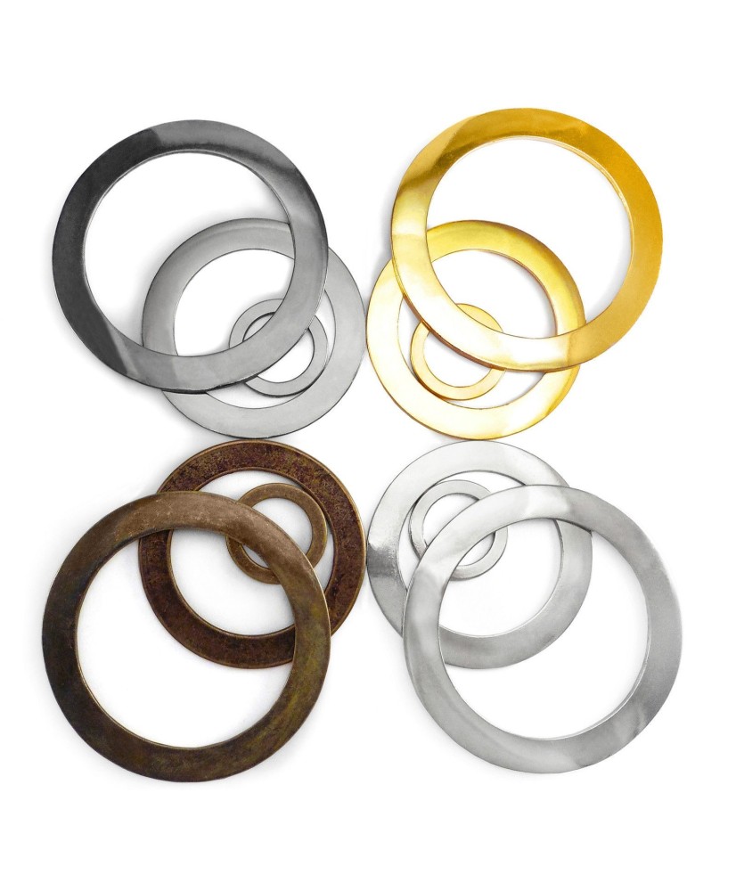 Large solid cast wide O rings metal bags collars craft 30 66 83 mm