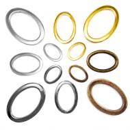 Solid cast Oval rings metal bags collars craft 18 29 39 mm
