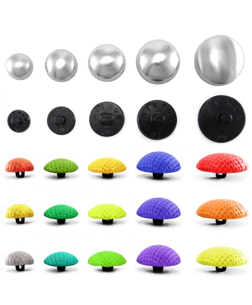 Domed Button blanks for cover buttons in various size's with plastic backs