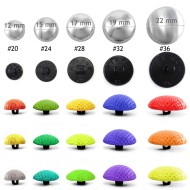 Domed Button blanks for cover buttons in various size's with plastic backs
