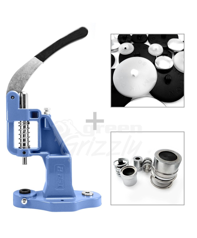 Professional button making press cover machine + 2 free dies & 100 buttons S026
