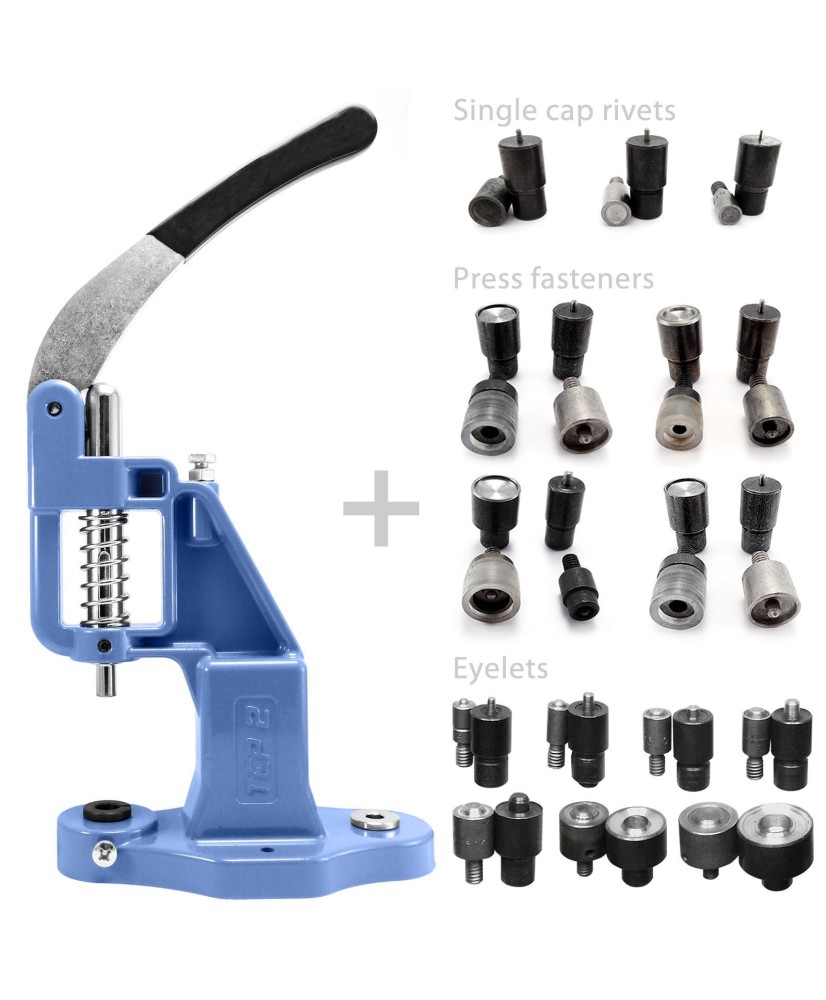 Starter set 14 tools dies + 1 hand press for eyelets rivets press fasteners S017