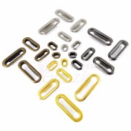 Solid brass oval shaped eyelets grommets with washers colour plated
