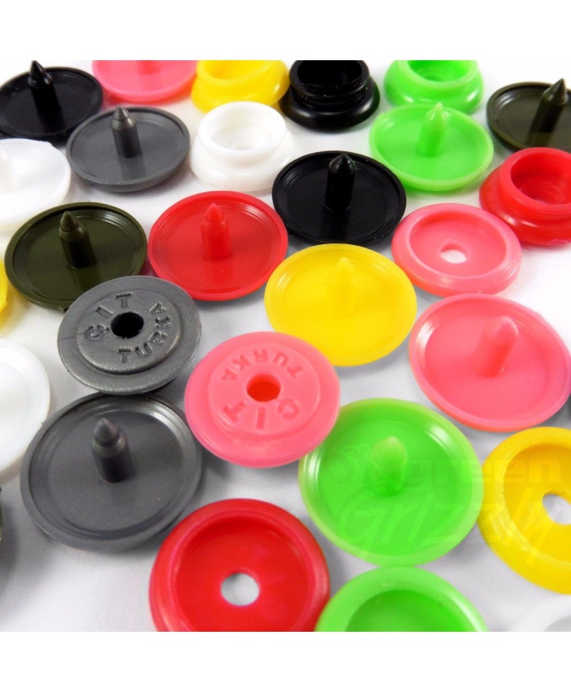 Plastic Resin snaps button fasteners press stud poppers - 15 or 13 mm