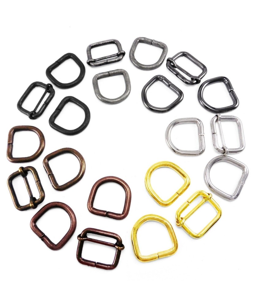 Bag strap slider adjuster and D rings set 20 25 30 35mm multi colours available