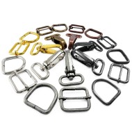 Bag Clasps Lobster and strap adjuster and D rings 20 25 30 mm webbing