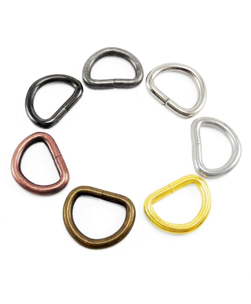 Metal D Rings Buckles for Webbing Strap Tape 10 12 16 20 25 30 35 40 50 mm 