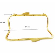 Large Bag Purse Frame 12" / 300 mm with loops Clutch kiss clasps lock, B86