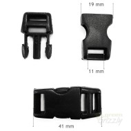 Plastic single adjusting side release buckles for 10 mm webbing, AIB