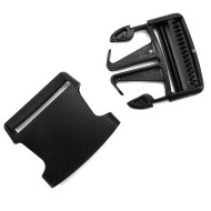 Black Plastic single adjusting side release buckle for 50 mm webbing bag, AIG