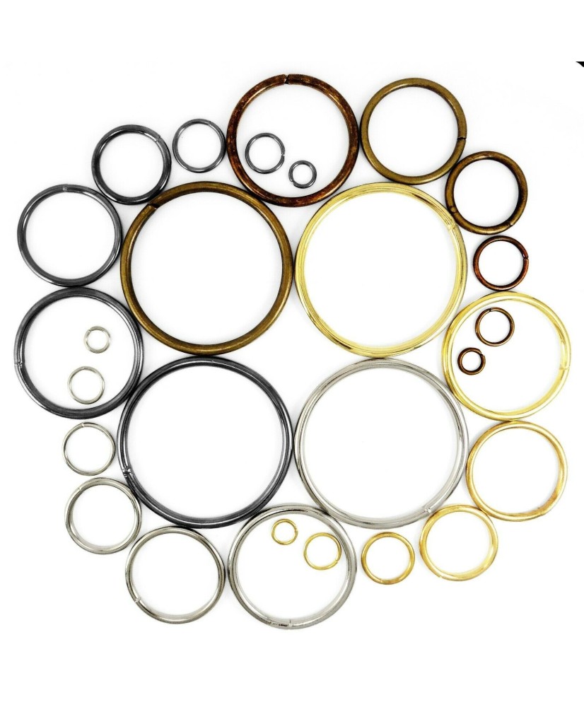 Steel O rings handbag collar craft 5 7 9 12 15 20 25 29 31 37 39 50 69 mm