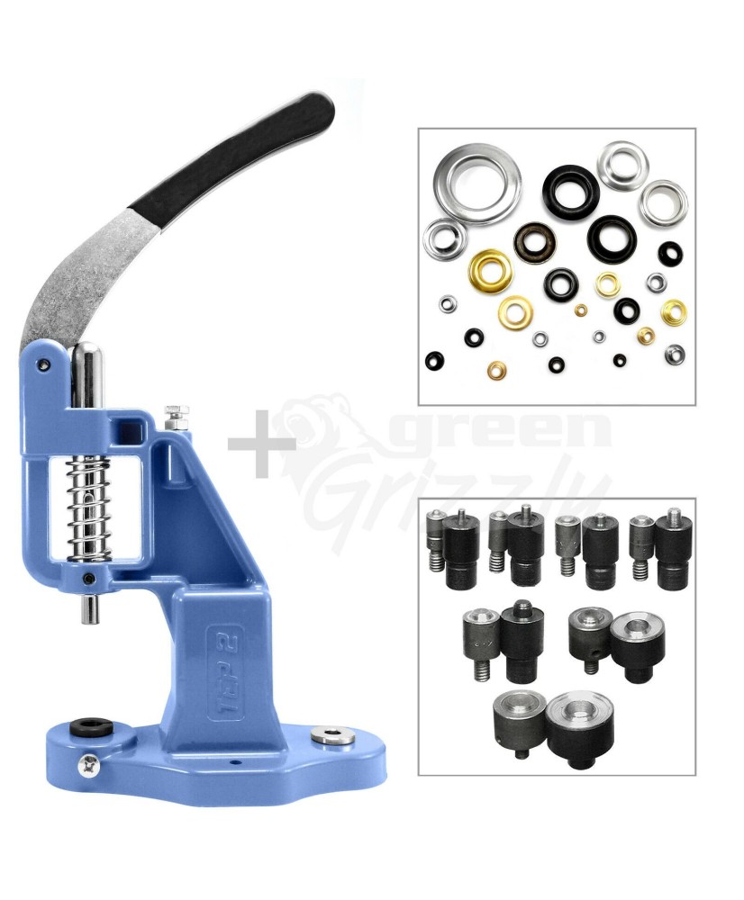 Pack hand press machine + 7 tools dies for eyelets set kit S010