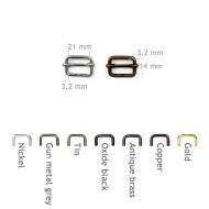 Metal sliding bar adjuster buckles - 1" (26mm), 1 1/4" (30mm), 1 1/2" (41mm)