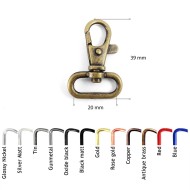 Bag Clasps Lobster Swivel Trigger Clips Snap Hook, for 20 mm strapping AOQ