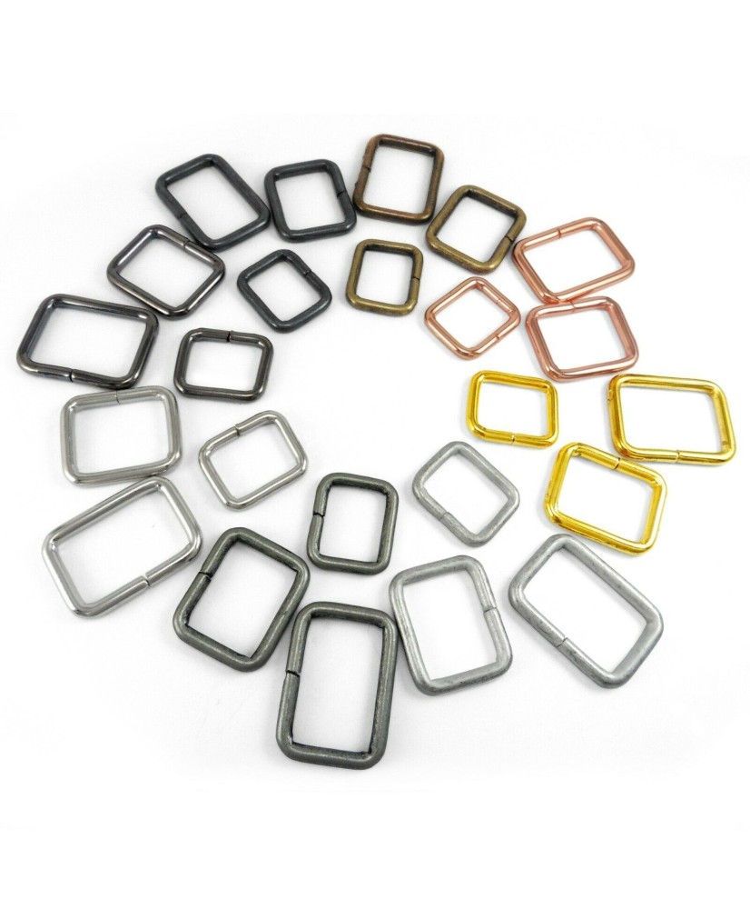 Metal rectangle loops webbing different sizes and colours available wire open
