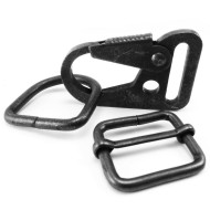 Heavy Duty sling clips + Strap Adjuster + D Ring for 25 mm webbing - BDV BE3 AKH